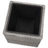 vidaXL Garden Raised Beds 3 pcs Poly Rattan Gray