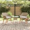 vidaXL Garden Chair 2 pcs Beige 55 x 62.5 x 82cm poly rattan