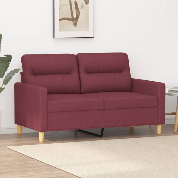vidaXL 2-seater Sofa Wine red Fabric (100% polyester), metal, textilene