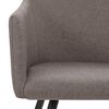 vidaXL Dining Chair Set of 6 Taupe Polyester fabric, Metal Standard