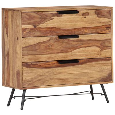 vidaXL Sideboard 31.5"x11.8"x29.5" Solid Sheesham Wood