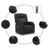 vidaXL Massage Recliner Chair Black Faux leather, metal, plywood Standard