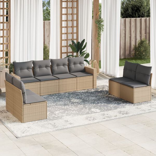 vidaXL Garden Sofa Set Beige