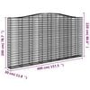 vidaXL Arched Gabion Basket 157.5x11.8x200/220" Galvanised Iron