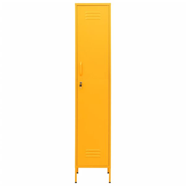vidaXL Locker Cabinet Mustard Yellow Steel Tall