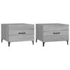 vidaXL Coffee Table Set of 2 Grey Sonoma Engineered wood, Metal Medium
