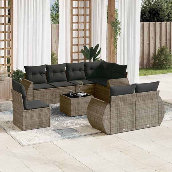 vidaXL Garden Sofa Set Grey