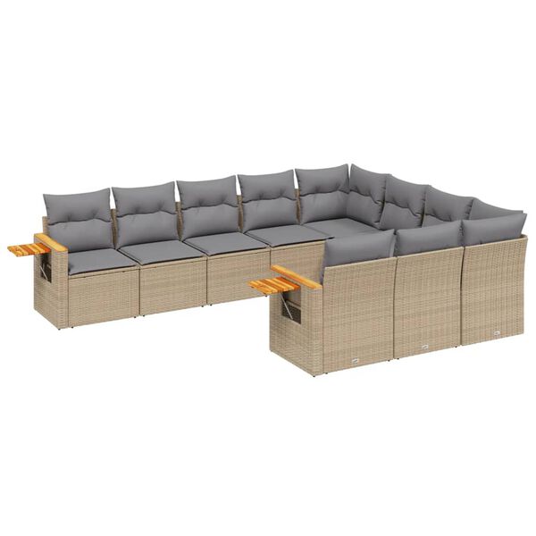 vidaXL Garden Sofa Set Beige, Light Grey