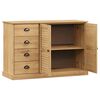 vidaXL Sideboard Honey Solid Pinewood, Engineered Wood, Metal Compact
