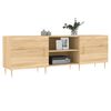 vidaXL TV Cabinet with Shelf with Storage with Door Sonoma Oak Large Engineered wood, Iron