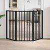 vidaXL Dog Gate Foldable 3 Panels Black 59.1 " Poplar Wood