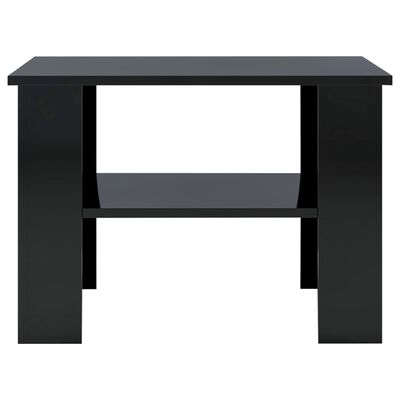 vidaXL Coffee Table High Gloss Black 23.6"x23.6"x16.5" Engineered Wood