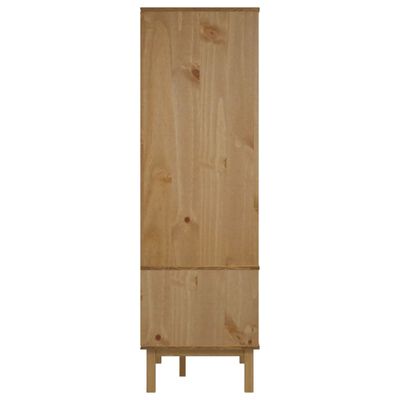 vidaXL Wardrobe OTTA Brown and White 30.1"x20.9"x67.7" Solid Wood Pine