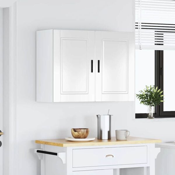 vidaXL Kitchen Wall Cabinet High gloss white Engineered wood