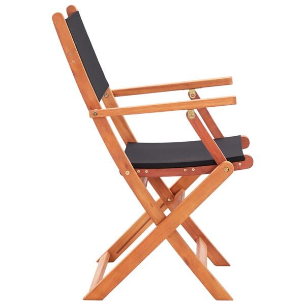 vidaXL Garden Chair Set of 2 Black and natural