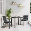 vidaXL Garden Dining Set 3 pcs Black and Grey PE Rattan