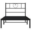 vidaXL Bed Frame Black Powder-Coated Steel Twin Bed Frame Rectangular