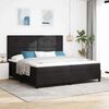 vidaXL LED Box Spring Bed with Mattress Black 78.74 x 78.74 in Fabric