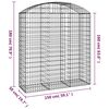 vidaXL Gabion Basket Silver Galvanized Iron 59.1 x 19.7 x 70.9 in
