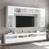 vidaXL TV Wall Cabinet Set White Engineered wood, glass Large