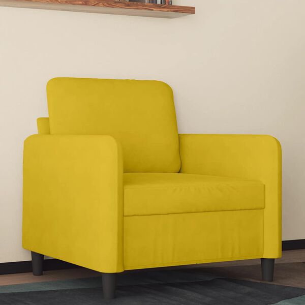 vidaXL Sofa Chair Yellow 23.6" Velvet