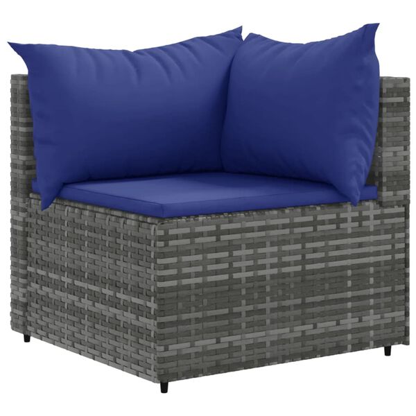 vidaXL Patio Lounge Set Set of 8 Gray Poly rattan Large