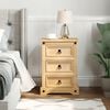 vidaXL Bedside Cabinet Honey Solid pine wood, engineered wood, metal
