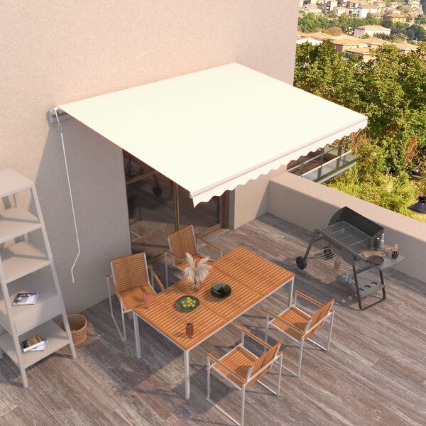 vidaXL Retractable Awning Cream Powder-coated aluminum 157.5 x 118.1 in