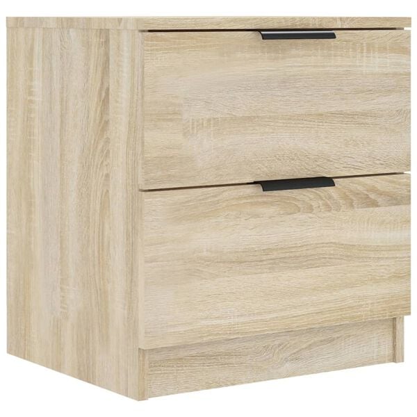 vidaXL Bedside Cabinet Set of 2 Sonoma oak Engineered wood Medium