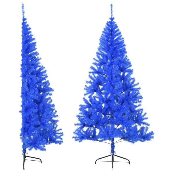 vidaXL Christmas Tree Blue PVC, steel 94.5 in Decorative Inlays