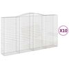 vidaXL Gabion Basket Set of 10 Silver Galvanized Iron Large Heavy Duty
