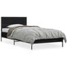 vidaXL Bed Frame Black Engineered wood, Metal, Plywood Single Durable