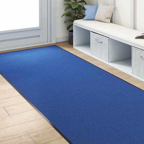 vidaXL Doormat Other Blue and Black 47.3" x 98.4" Polyamide and PVC