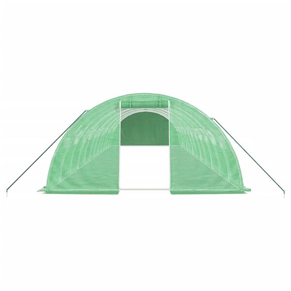 vidaXL Greenhouse Green PE (polyethylene), galvanized steel Large