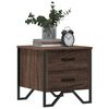 vidaXL Bedside Cabinet Set of 2 Brown Oak Engineered Wood, Metal