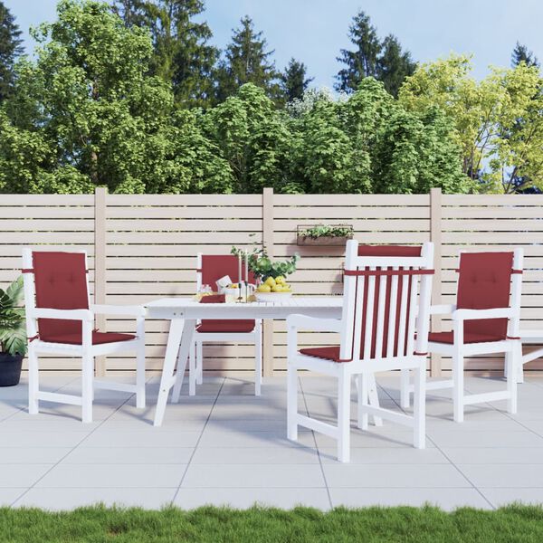 vidaXL Lowback Chair Cushion Set of 4 Melange wine red 100% polyester