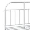 vidaXL Bed Frame White Powder-Coated Steel Small Double Bed Frame