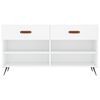 vidaXL Shoe Bench White Engineered wood, iron Medium Shoe Bench