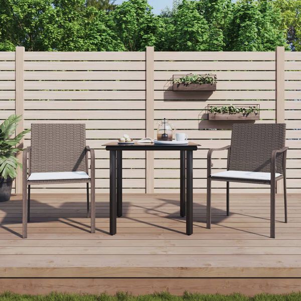vidaXL Garden Dining Set Brown, Black, Cream White