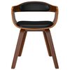 vidaXL Dining Chair Set of 2 Black and Natural Wood