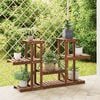 vidaXL Flower Stand Carbonised brown Carbonised solid fir wood Medium