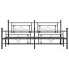 vidaXL Bed Frame Black Powder-Coated Steel Double Bed Frame