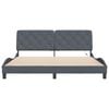 vidaXL Bed Frame with LED without Mattress Dark Gray 72"x83.9"Velvet
