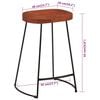 vidaXL Bar Stool Set of 2 Natural Mango Wood Solid Mango Wood Standard