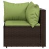 vidaXL Patio Corner Sofa Brown and Green