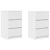 vidaXL Bedside Cabinet Set of 2 White Engineered wood Medium