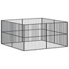 vidaXL Dog Playpen Black Galvanized steel Large Sturdy Dog Playpen