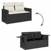 vidaXL Garden Sofa Set Black PE rattan Medium Water-resistant materials