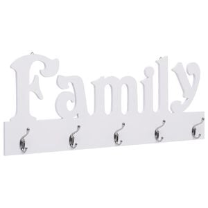 vidaXL Coat Rack White MDF Decorative Inlays Coat Rack Rectangular
