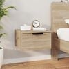 vidaXL Wall-mounted Bedside Cabinet Set of 2 Sonoma oak Engineered wood